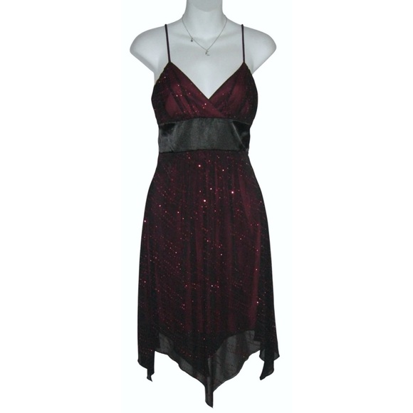 Taboo Dress Vintage 90's Black Red Mesh Glitter Fairy Goth Whimsigoth y2k Witchy - Picture 2 of 12